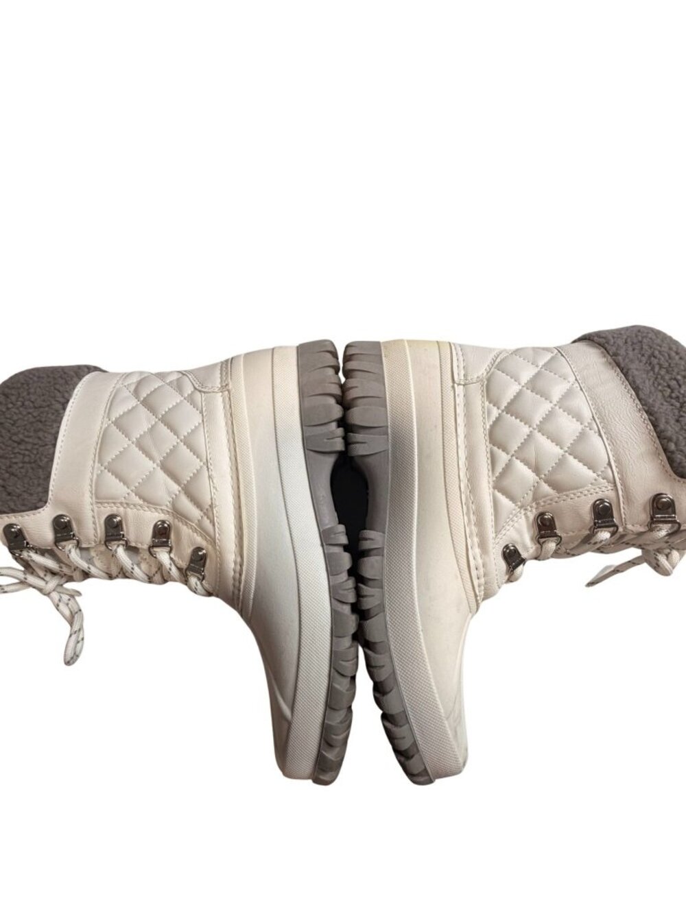 Storm by Cougar Winter Snow Boots White Faux Fur Waterproof Women's Size 8 - Picture 6 of 11